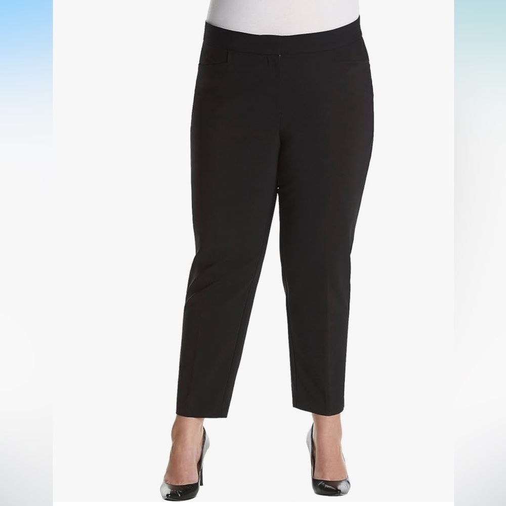 Rafaella Women's Plus Size Satin Twill Ankle Pant curvy 20w black euc